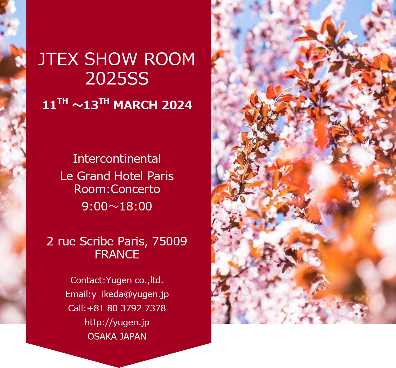 JTex Show room 2025SS 11th-13th March 2024